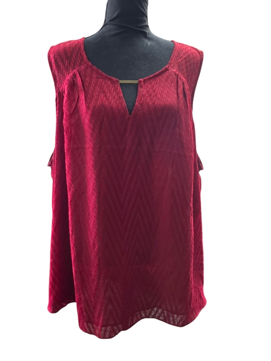 torrid Tops - Torrid 3X Maroon Chevron Sleeveless Blouse Gold Bar V Neck Top